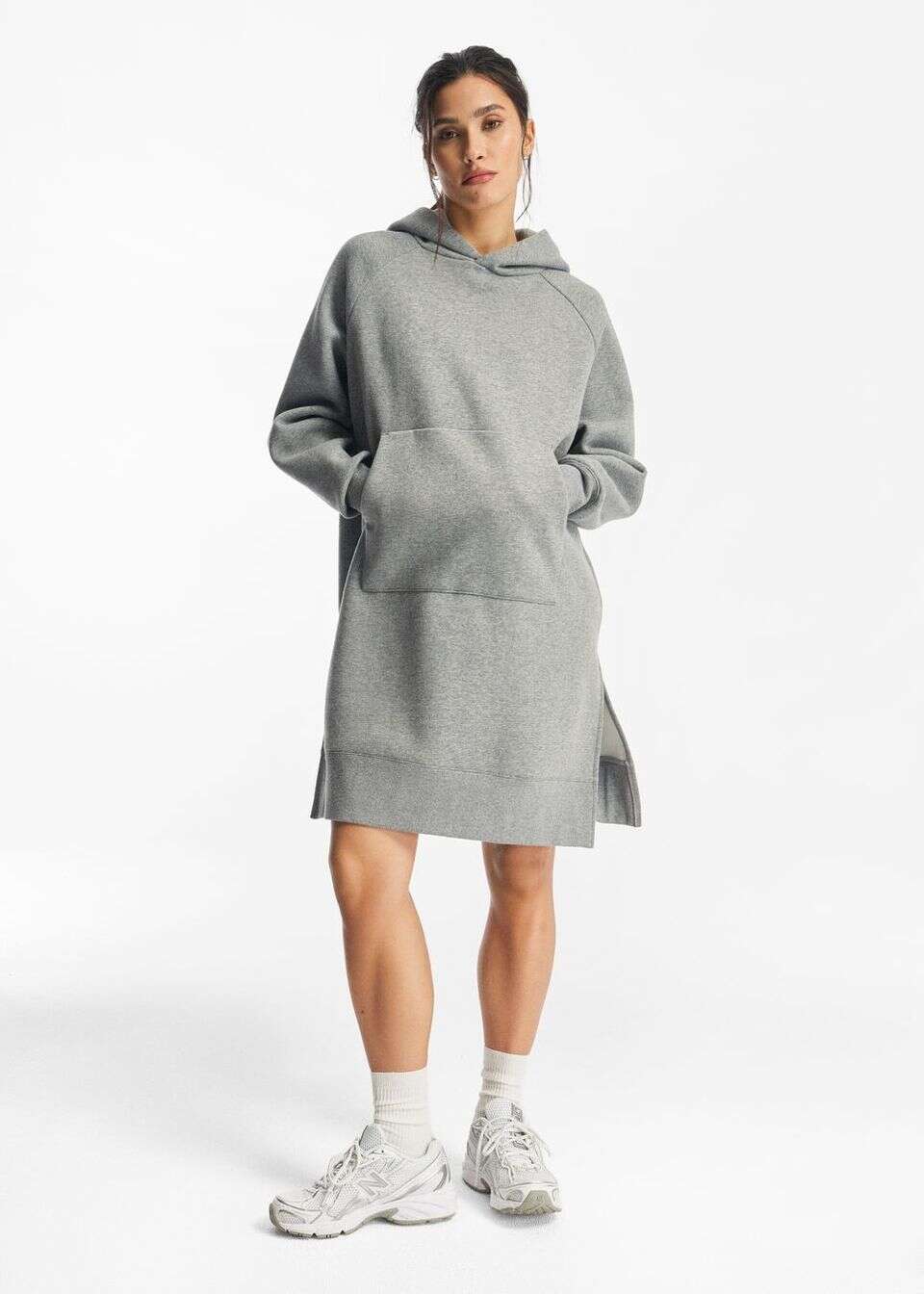 Długa damska bluza oversize z kapturem