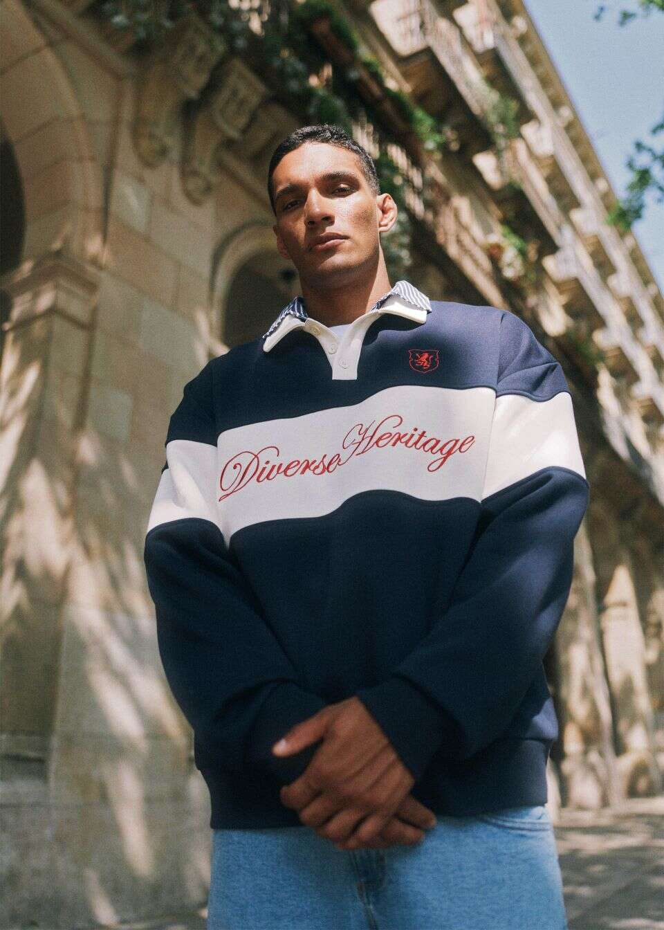 Męska bluza rugby z kołnierzykiem