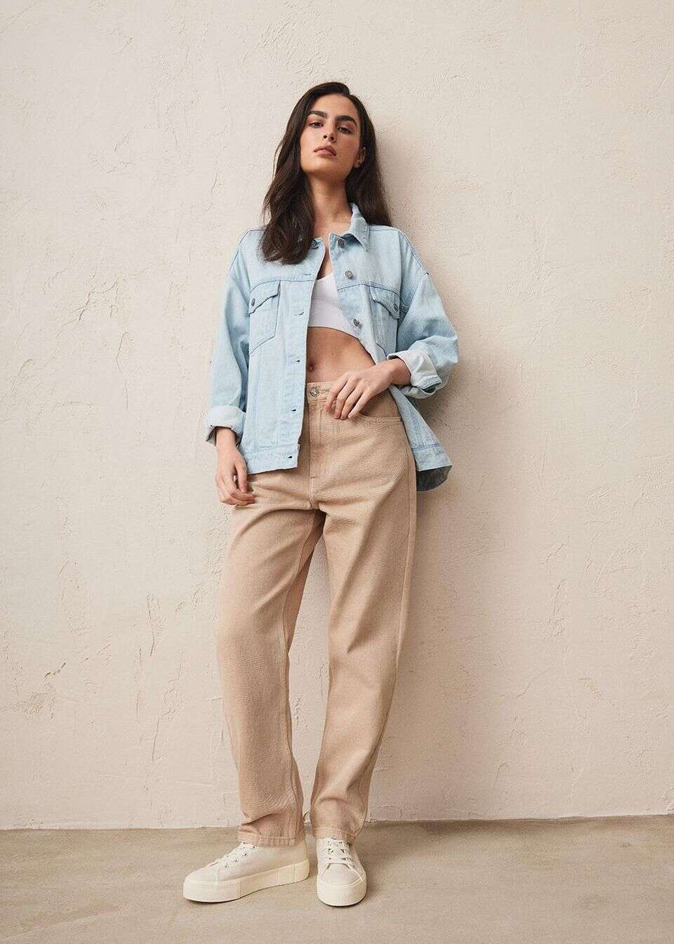 Jeansowe spodnie mom fit