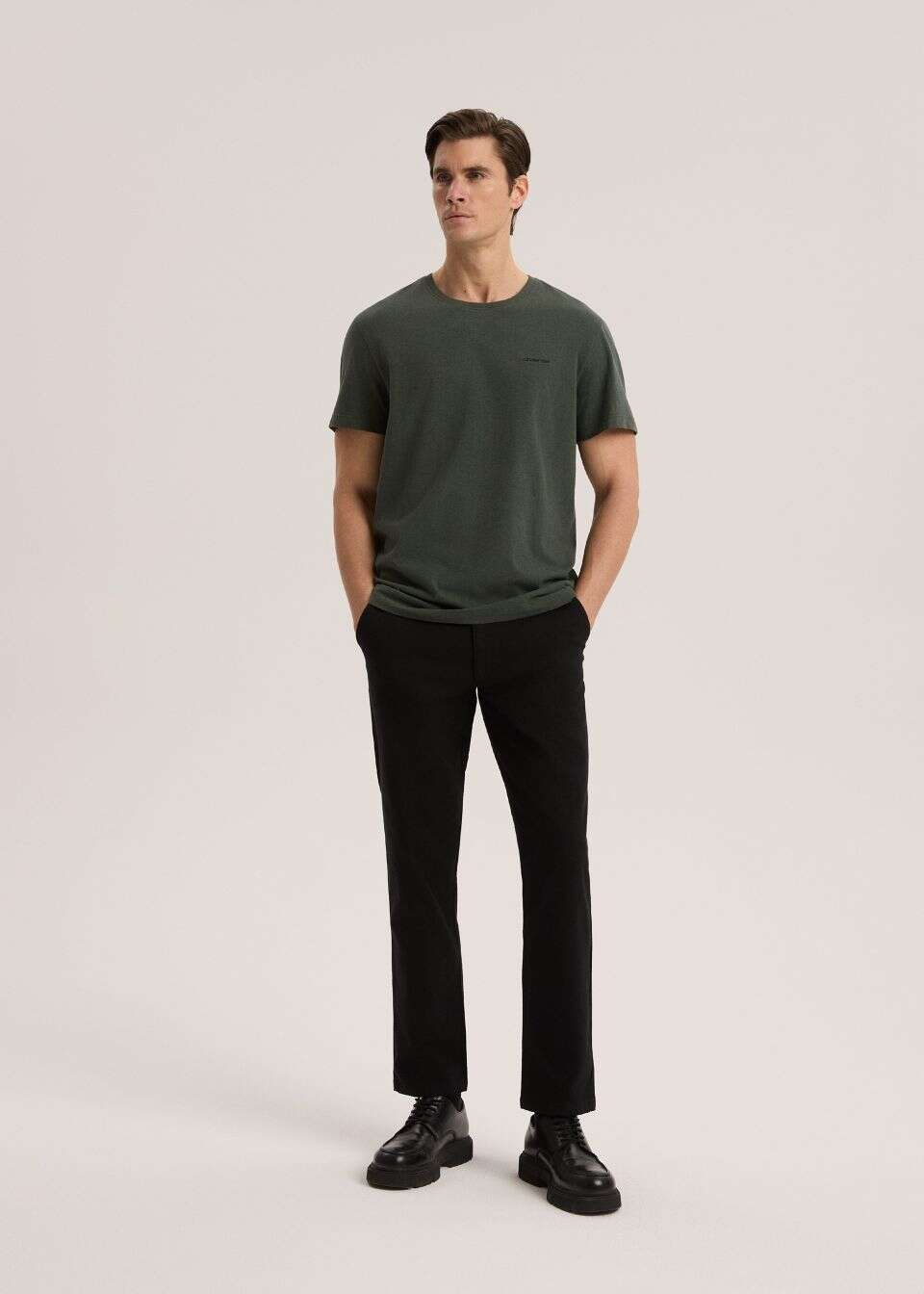 Bawełniane męskie spodnie chino slim fit
