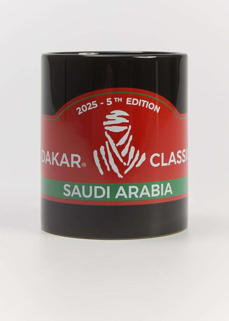 Stylowy czarny kubek z motywem 5. edycji Dakar Classic