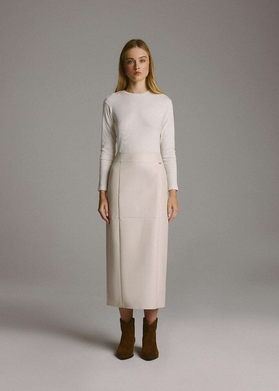 Elegancka spódnica z imitacji skóry