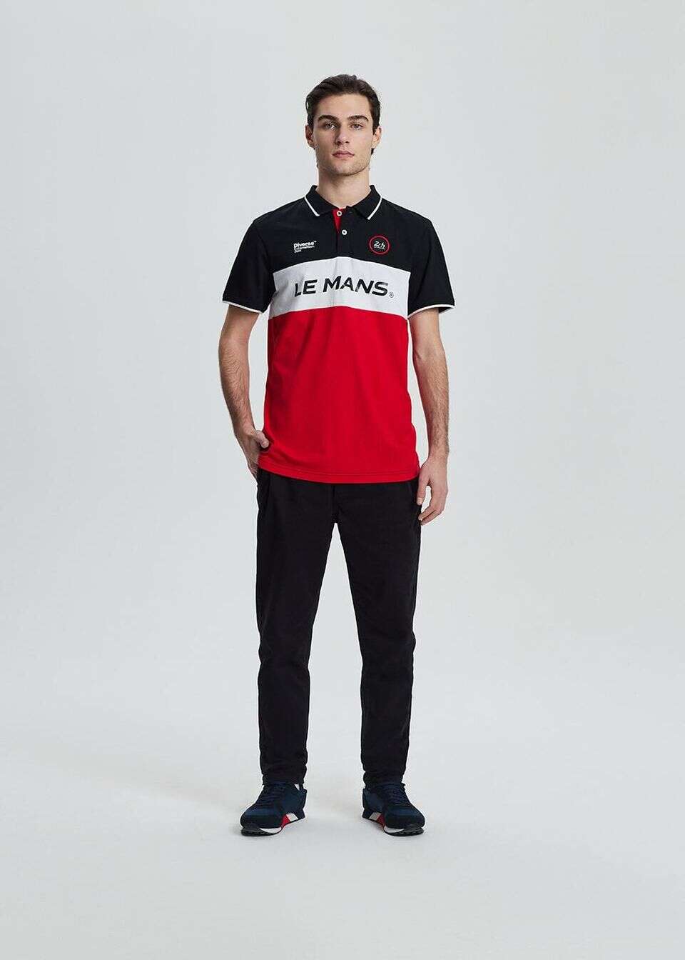 Colourblock polo z nadrukiem logo Le Mans