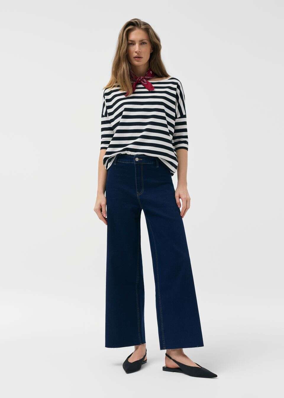Jeansy damskie wide leg z wysokim stanem