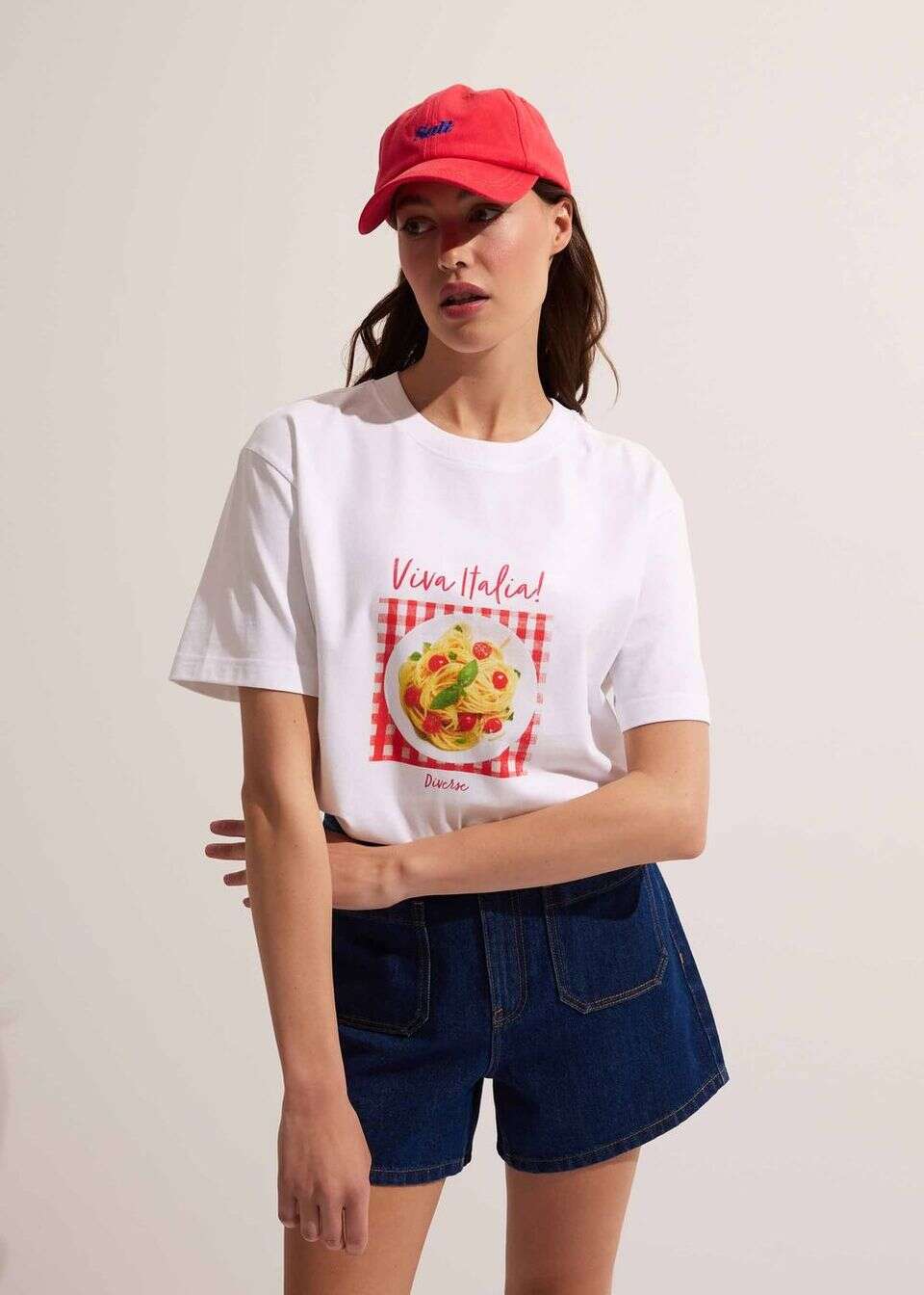 Damski T-shirt bawełniany z nadrukiem